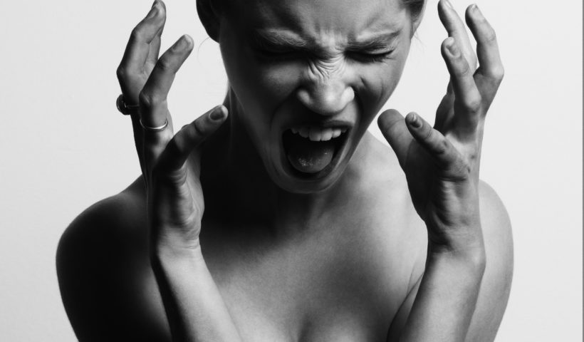 women in stress, screaming